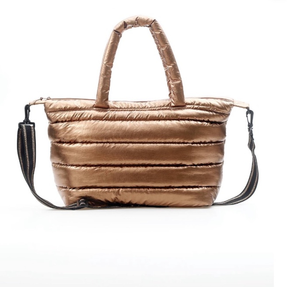 No boundaries puffy puffer tote bag carry all